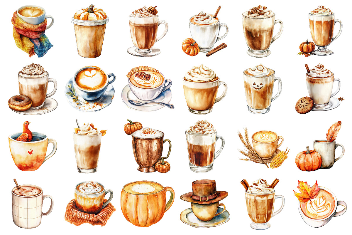 Thanksgiving Coffee Latte Sublimatio, an Illustration by Daily.Designs (Photo 2 of 3)