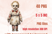 Halloween Spooky Dolls Clipart, an Illustration by GiraffeCreative (Thumbnail 2 of 9)