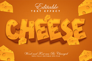 Cheese 3D Text Effect | EPS Vector