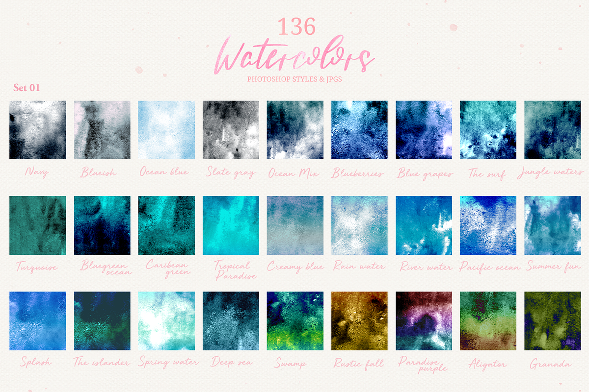 Watercolor Textures kit, an Object Graphic by Photohacklovers (Photo 3 of 21)