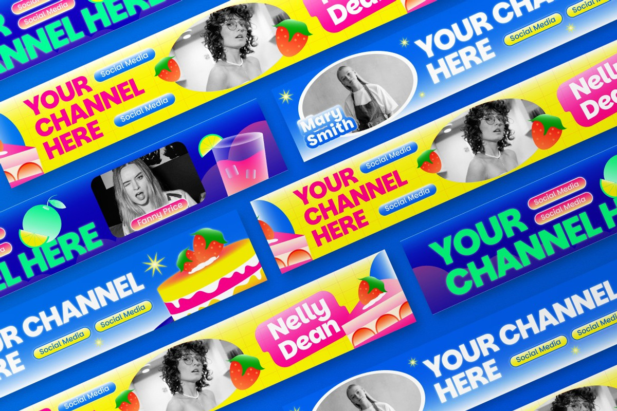 Blue Yellow Bold Youtube Cover, a Social Media Template by graphicook (Photo 3 of 3)