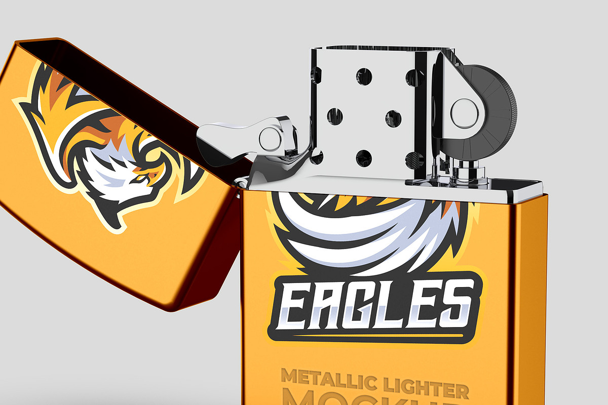 Metallic Lighter Mockup - 8 views, a Merchandise Mockup by Illusiongraphic (Photo 18 of 21)