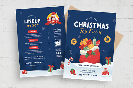 Christmas Toy Drive Flyer Poster, a Flyer Template by BrandPacks