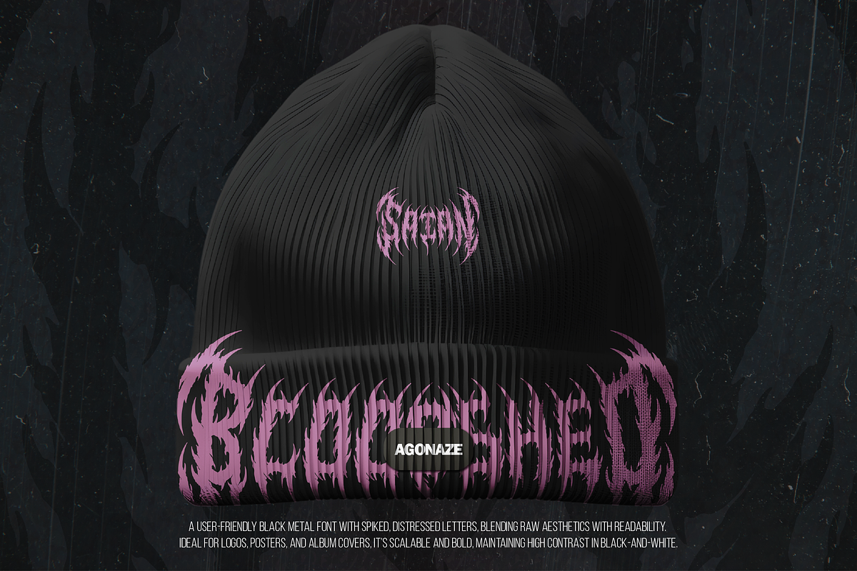 Agonaze | Black Metal Font, a Blackletter Font by Denustudios (Photo 7 of 12)