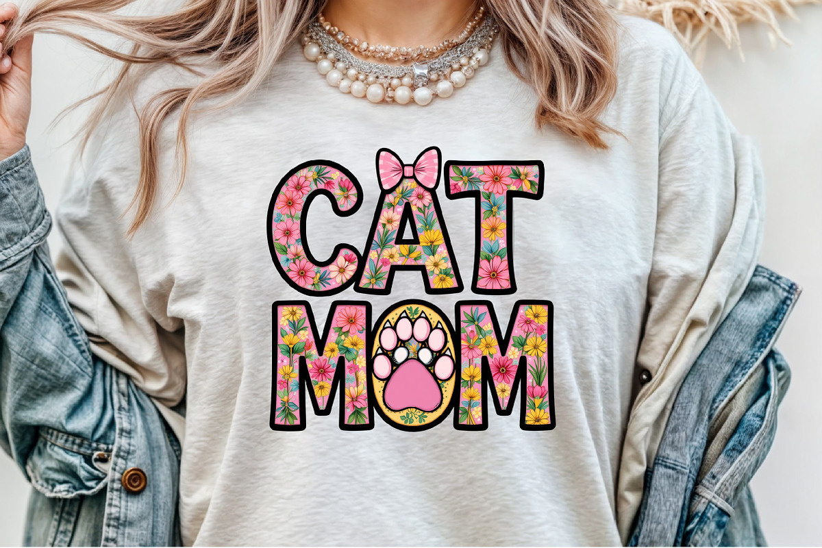 Cat Mom Png Mom Sublimation Clipart, an Illustration by Sublimation Artist (Photo 8 of 9)