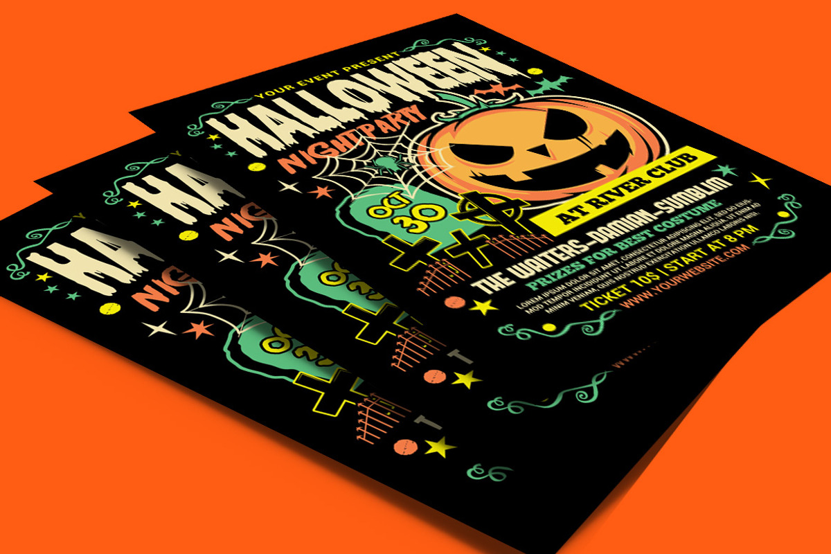 Halloween Night Party Flyer, a Flyer Template by Muhamad Iqbal hidayat (Photo 4 of 4)
