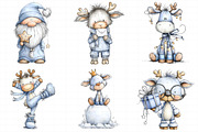 Christmas Santa & Reindeer Clipart, an Illustration by Daily.Designs (Thumbnail 3 of 5)