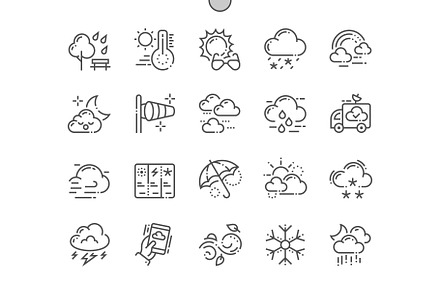 Weather Line Icons, an Outline Icon by Palau