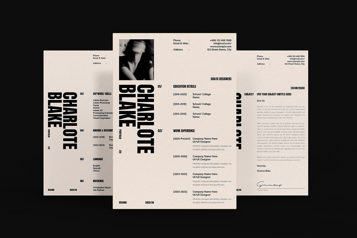 Professional CV, Resume Template, a Resume Template by DesignCrest (Photo 6 of 9)