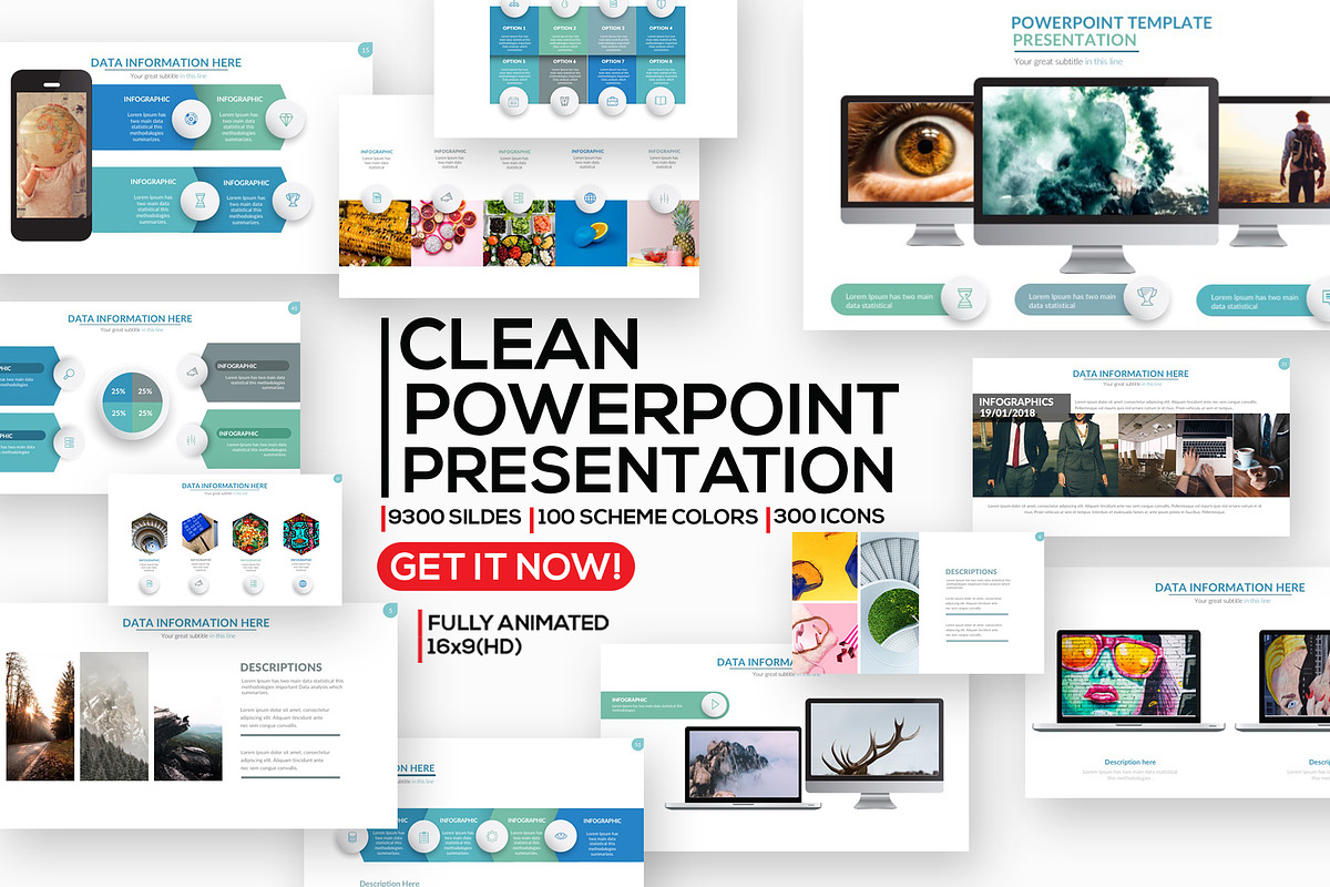 Clean Powerpoint Presentation, a Presentation Template by Graphicgo (Photo 1 of 25)