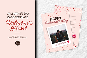 VALENTINE'S DAY CARD CANVA TEMPLATE, a Card Template by The Little Lily Studio
