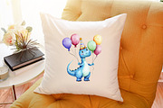 Watercolor Blue Dinosaur Birthday Cl, an Illustration by Sublimation Artist (Thumbnail 6 of 6)