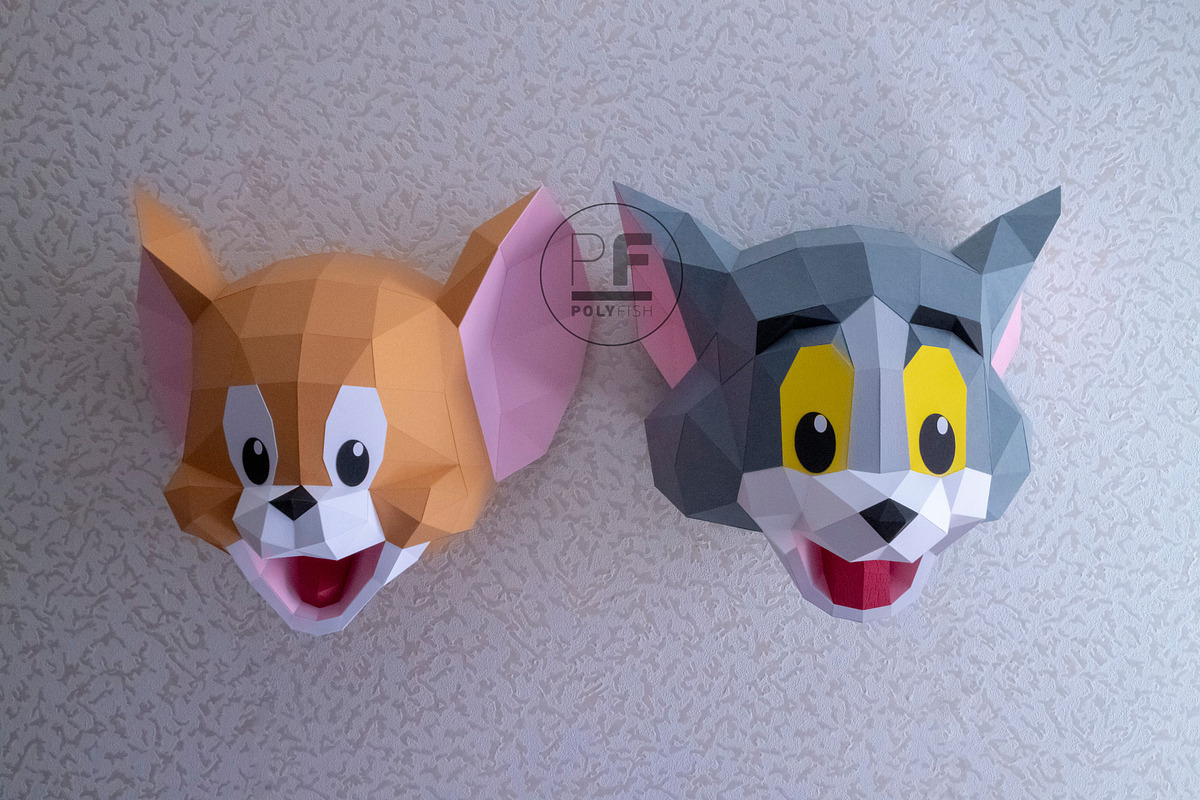 DIY Tom and Jerry 3D model template preview 2