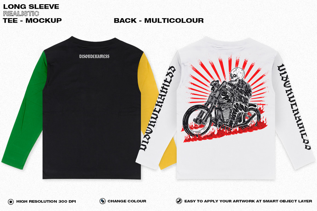LONG SLEEVE REALISTIC TEE-MOCKUP, a Shirt Mockup by DaldSgh (Photo 3 of 7)
