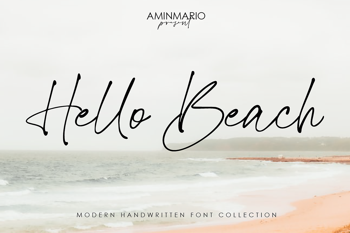 Hello Beach, a Script Font by AMINMARIO (Photo 1 of 17)