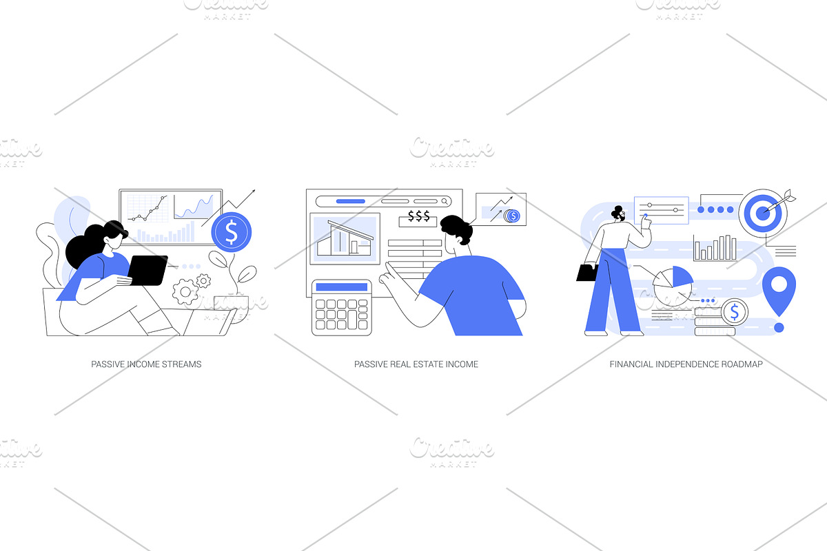 Passive income, financial freedom, a Finance Illustration by Visual Generation