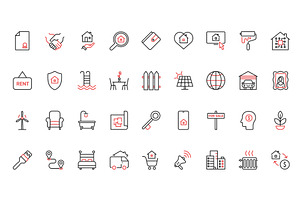 Real estate rent icons, an Object Illustration by Lemberg Vector