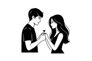 Couple Love Silhouette Bundle, an Illustration by jahid234 (Thumbnail 4 of 48)