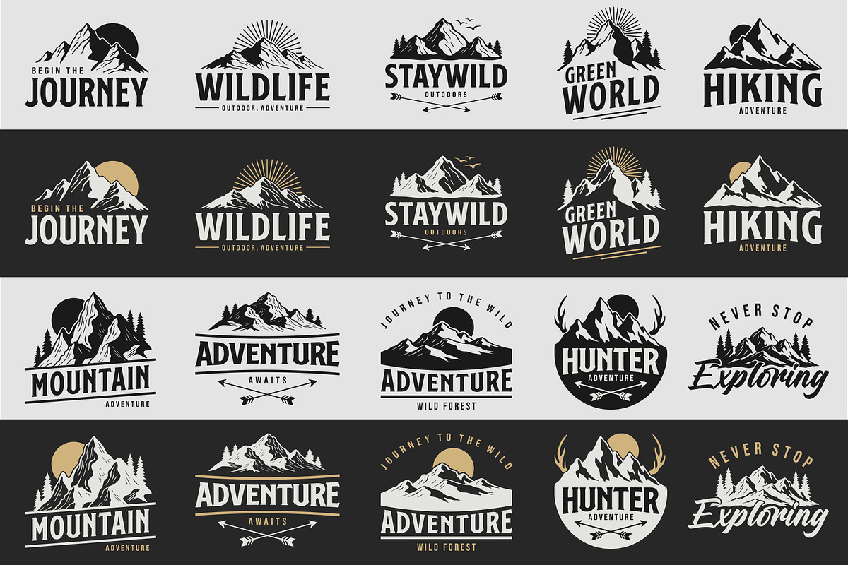 Mountain Adventure Logo Bundle, an Illustration by Tekuni (Photo 3 of 16)