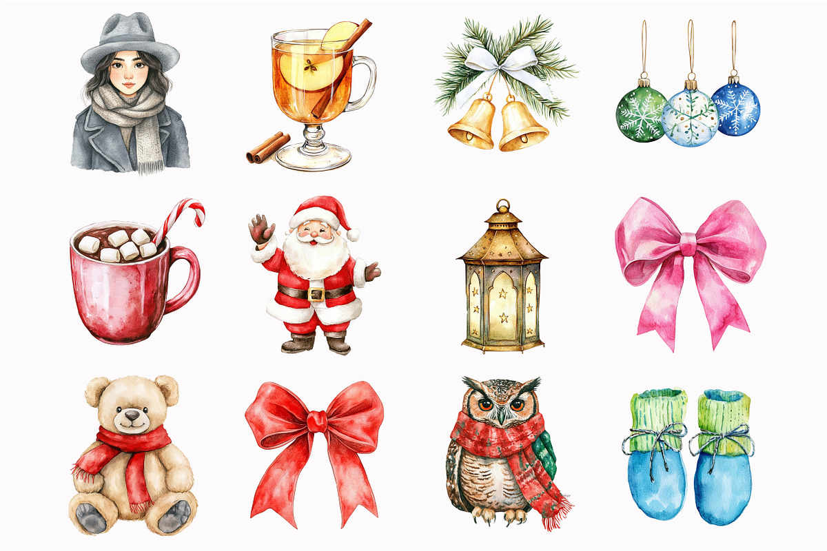 Whimsical Christmas Clipart, an Illustration by Design Market (Photo 4 of 5)