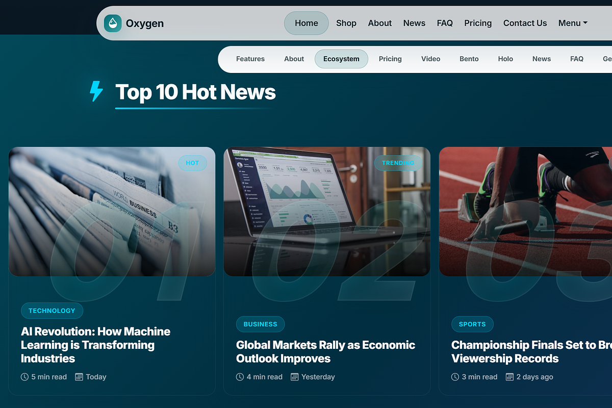 Oxygen Aura Bootstrap 5 Template, a Bootstrap Template by GeorgeMichel (Photo 8 of 11)