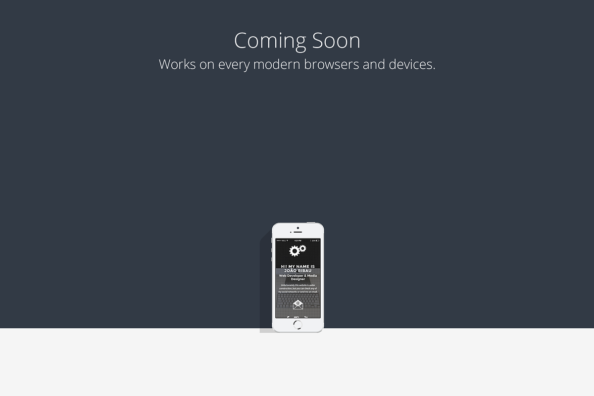 Coming Soon - Temporary HTML5 Page, a HTML Template by JoaoRibau (Photo 4 of 4)