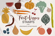 Fruit and Veggie Stamps, a Brush Add-On by Sweet Fig (Thumbnail 1 of 9)