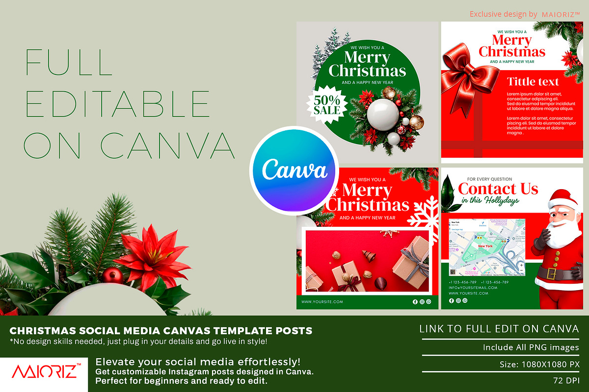 Christmas Canva Template, a Social Media Template by Maioriz Shop (Photo 3 of 3)
