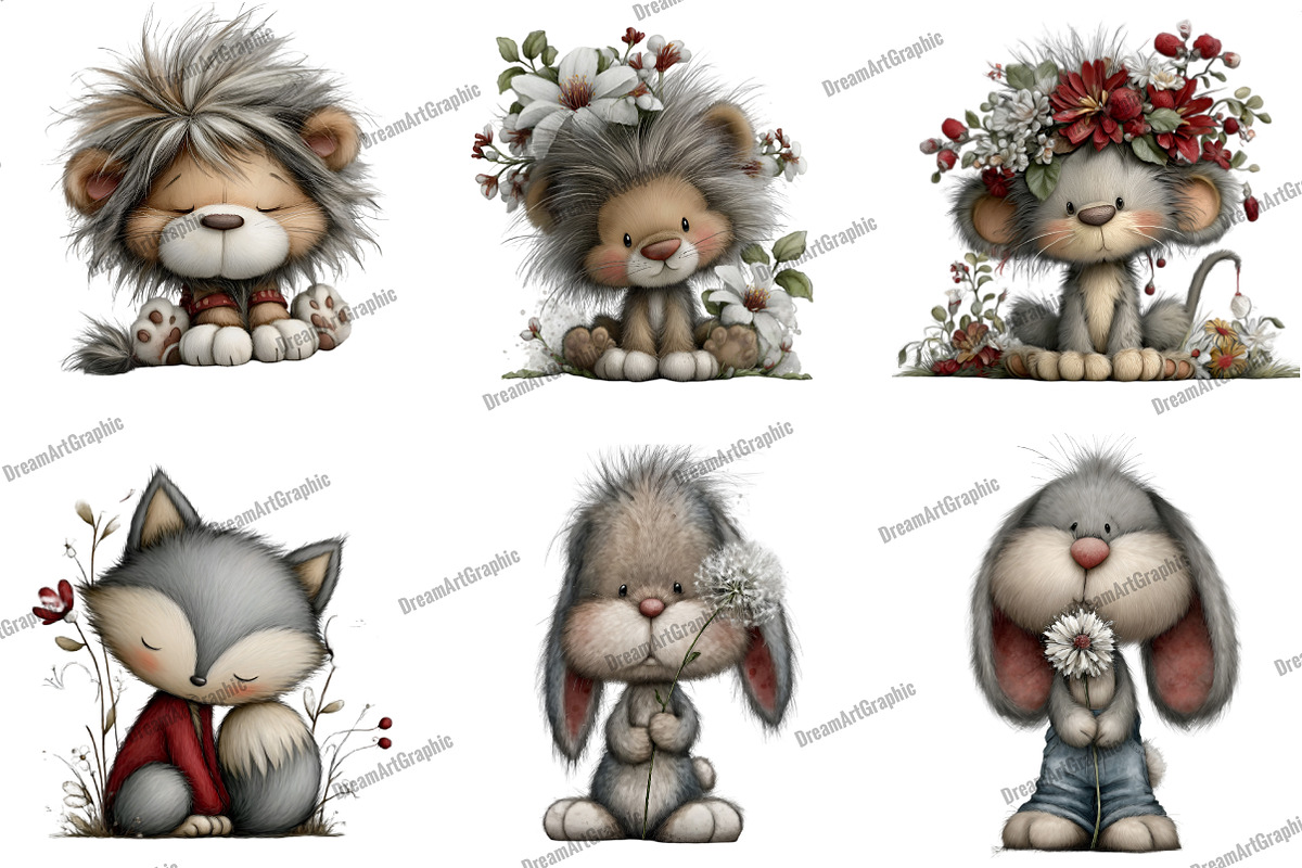 Watercolor Baby Animal Clipart, an Illustration by DreamArtGraphic (Photo 4 of 4)