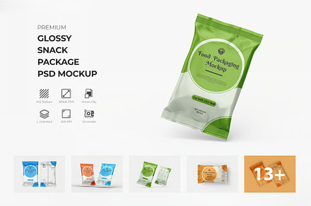 Snack Flow Pack Packaging Mockup, a Packaging Mockup by zphotographystudio