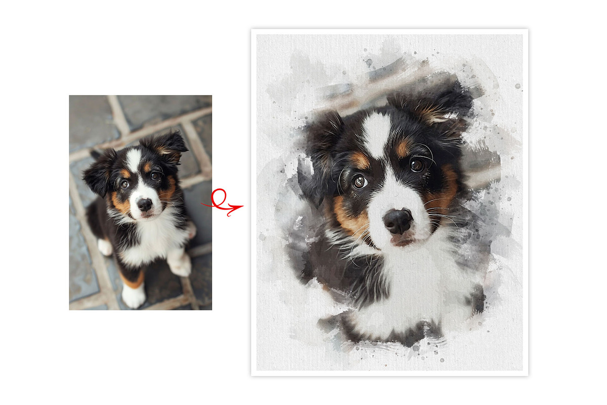 Dog Watercolor Photo Effect, an Action Add-On by Photoshop Action (Photo 13 of 19)