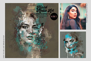 Mixed media art photo effect, an Action Add-On by MRI STUDIO