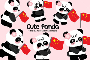 Cute Panda Clipart Set PNG, an Animal Illustration by Nattapohncha