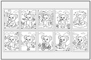 Koala Daily Activities Coloring Book, an Animal Illustration by Lamia Emad (Thumbnail 2 of 5)