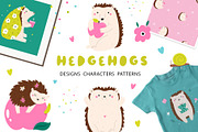 Hedgehogs - cute graphic collection, an Animal Illustration by danceyourlife (Thumbnail 1 of 8)