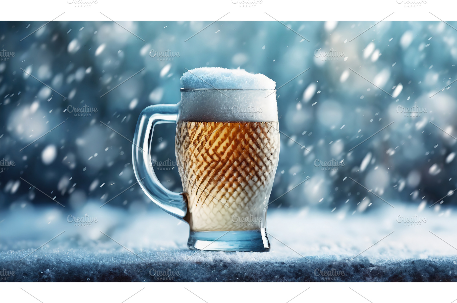 A frosty mug of beer with a foamy, a Food & Drink Photo by Igor Tichonow