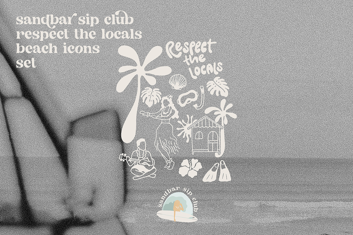 respect the locals beach icon set, an Object Graphic by sandbarsipclub (Photo 1 of 2)