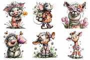 Whimsical Spring Animal Clipart, an Illustration by Daily.Designs (Thumbnail 7 of 8)