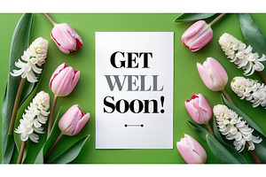 Greeting card with text GET WELL, an Illustration by tilialucida