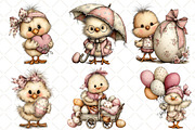 Whimsical Easter Chick Clipart, an Illustration by Black Bird Studio (Thumbnail 2 of 6)