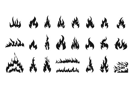 Isolated black fires silhouettes, a Graphic by Valerie Bodnar