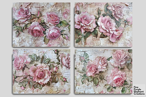 Pink Old Vintage Roses Junk Journal