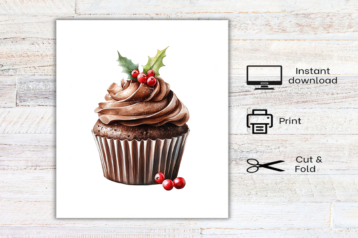 Watercolor Christmas Men's Birthday, an Illustration by Canvas Craft (Photo 8 of 8)