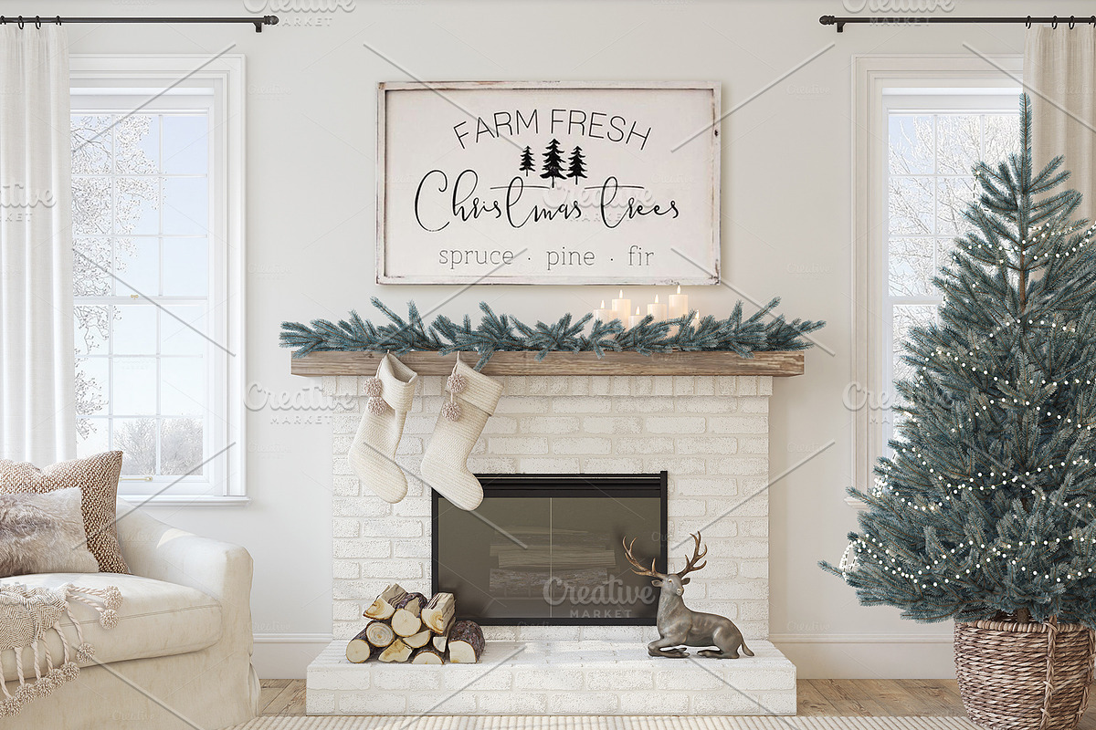 CHRISTMAS TIME Wall&Frame Mockups, a Household Mockup by MyHomeMockups (Photo 10 of 12)