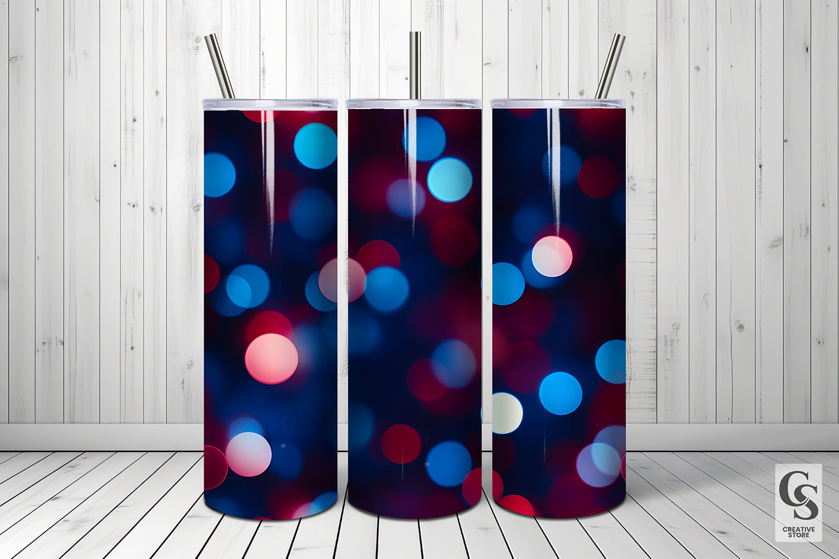 Red and Blue Bokeh Seamless Patterns, a Pattern Graphic by Creative Store (Photo 5 of 5)