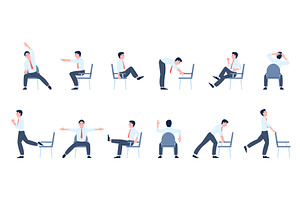 Office chair yoga. Manager workout, a Sport Illustration by LadadikArt