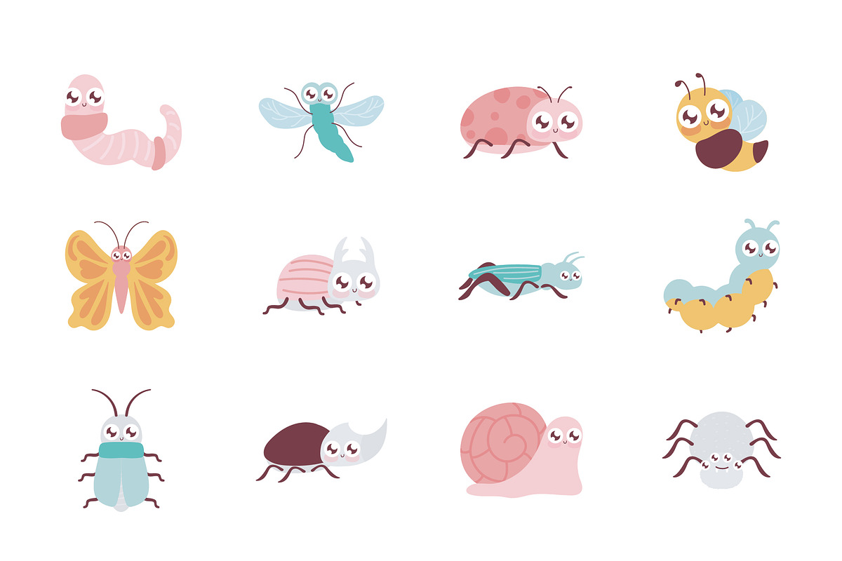 Cute Bug Friends Set