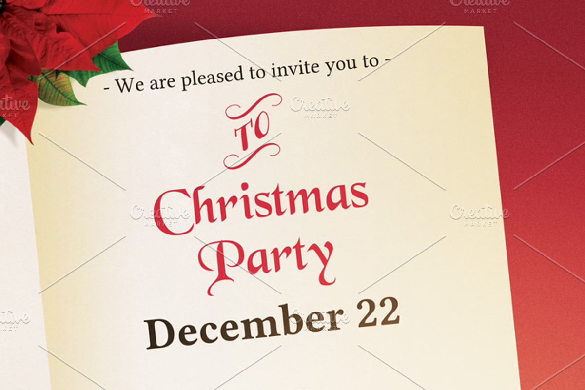 Christmas Invitation Flyer Template, a Flyer Template by Krukowski Graphics (Photo 3 of 3)