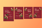 Anthurium Wedding Invitation Suite, a Card Template by Neermana (Thumbnail 2 of 4)