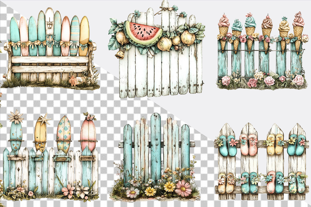 Summer Funny Fence Clipart, an Illustration by SVGArt (Photo 5 of 9)